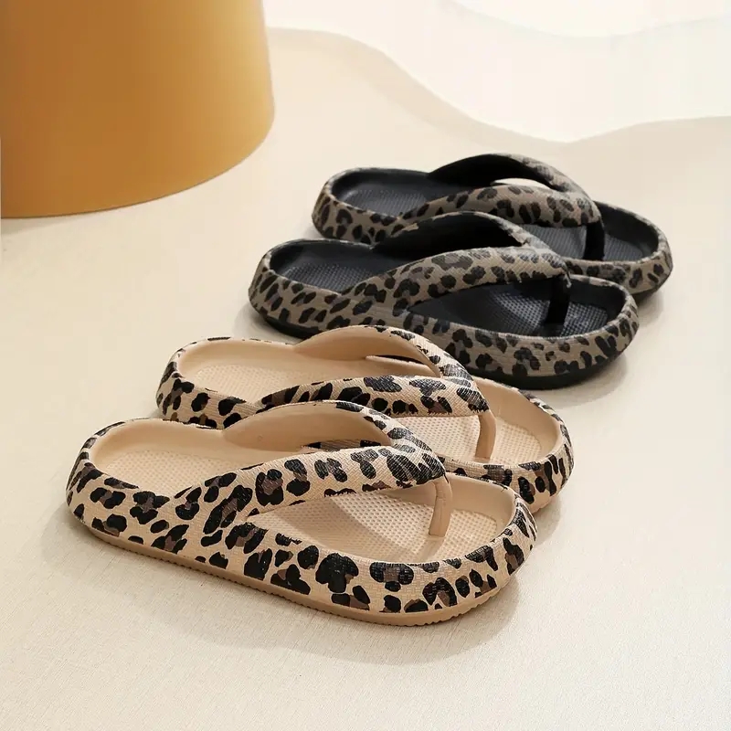 Baby Gate Stairs - Women's Retro Leopard Print EVA Slides